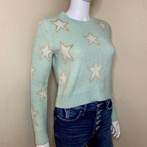 A.yilian mint stars sweater - Picture 2 of 5